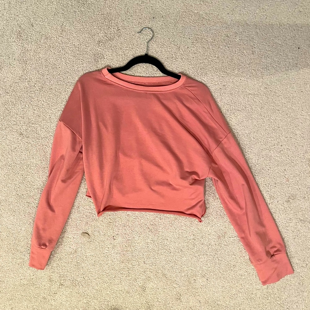 pink cropped sweater! soft on the inside - Picture 1 of 1